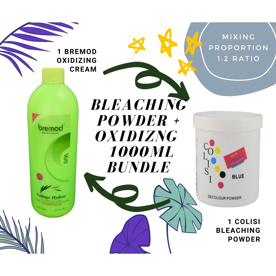 Colisi Bleach / Bleaching Powder 450g + Bremod Oxidizing Cream 1000ml