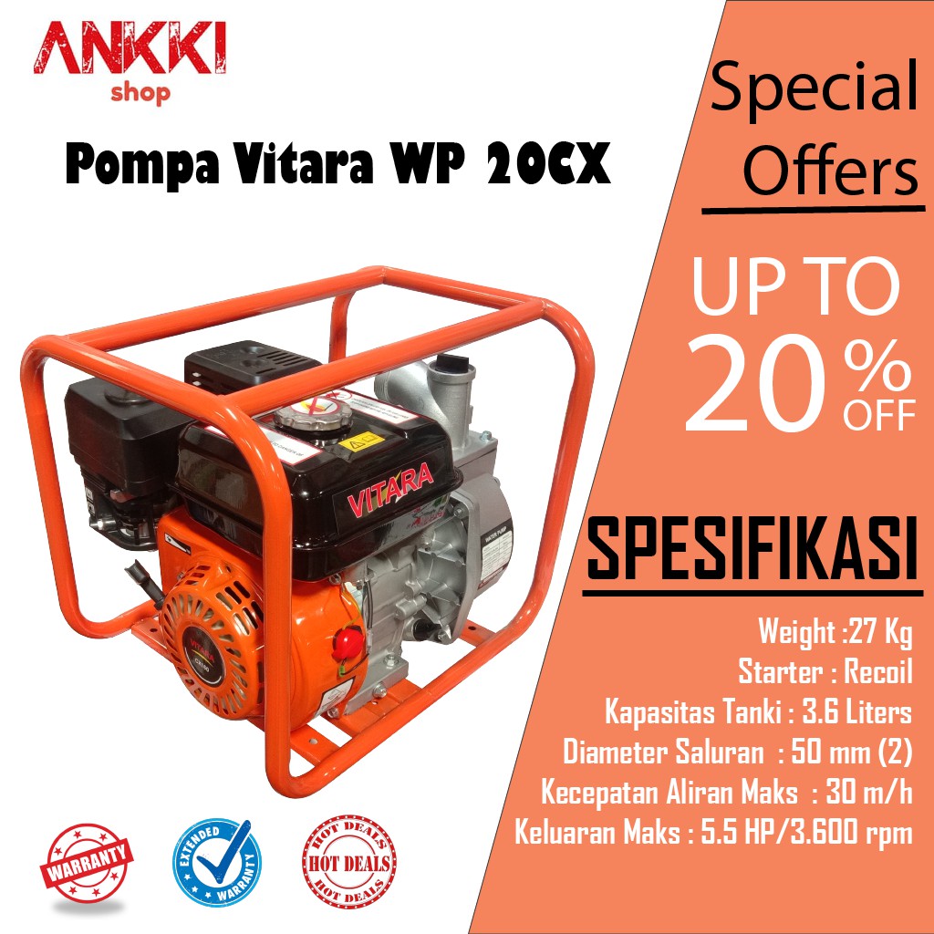 Water Pump Sawah Vitara Wp 20cx Pump For Irrigation Fish Pool Fire 