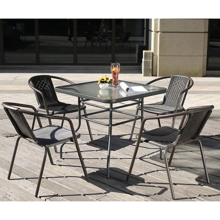 Patio Table Set With 4 Chair Ee Philippines - Coleman Glass Patio Table