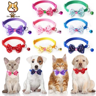 Pet Dog Collar Cat Collar With Bell Adjustable Buckle Collar Puppy Kitten Cute Bow Tie Bell Collar