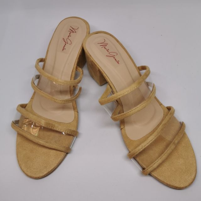 gold two inch heels