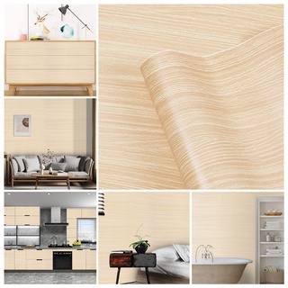 Wallpaper Decor Natural Light Brown Wood PVC Self Adhesive for Home Office Resto Store DIY #20