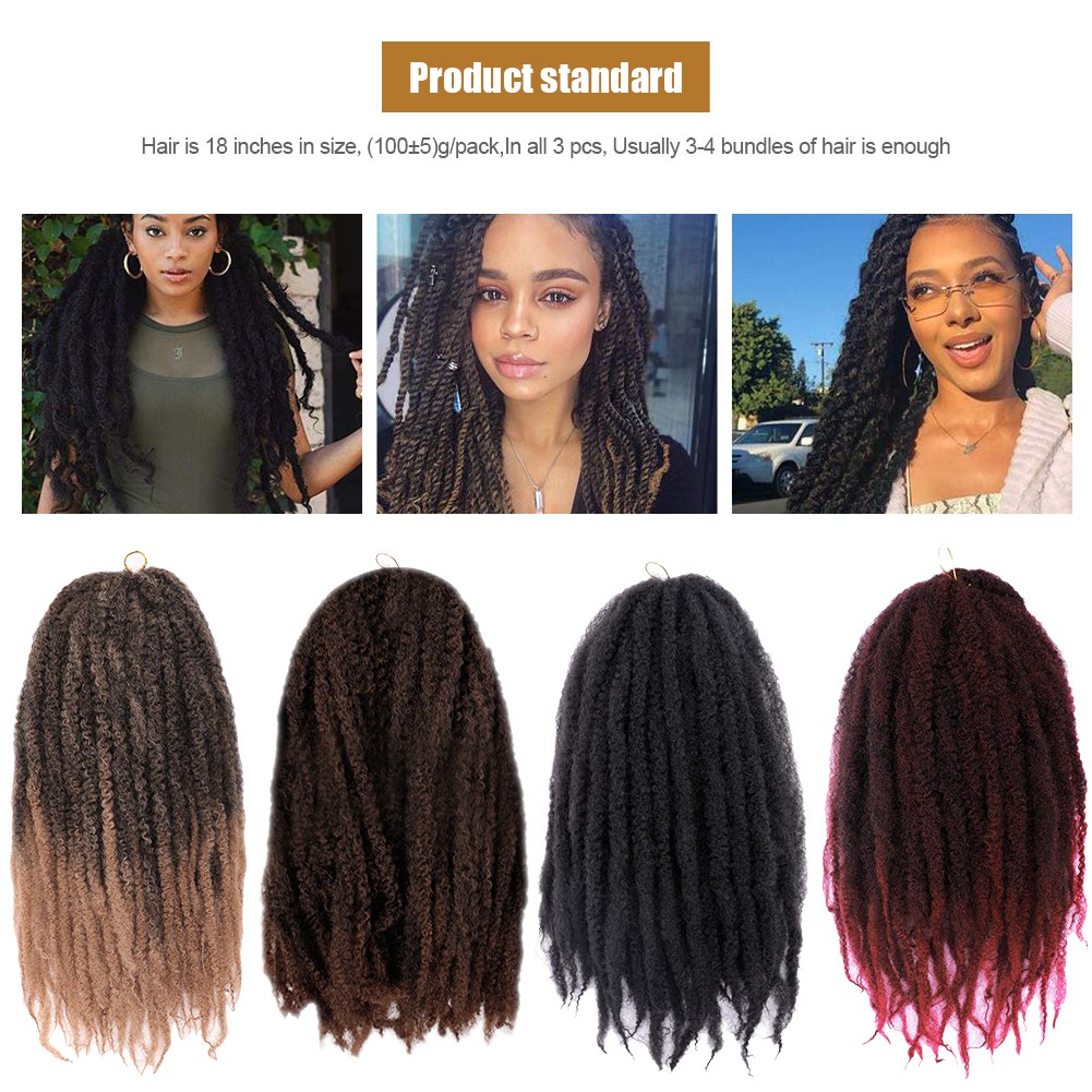 18 Inch Braids Hair Afro Kinky Curly Twist Braid Hair Extensions