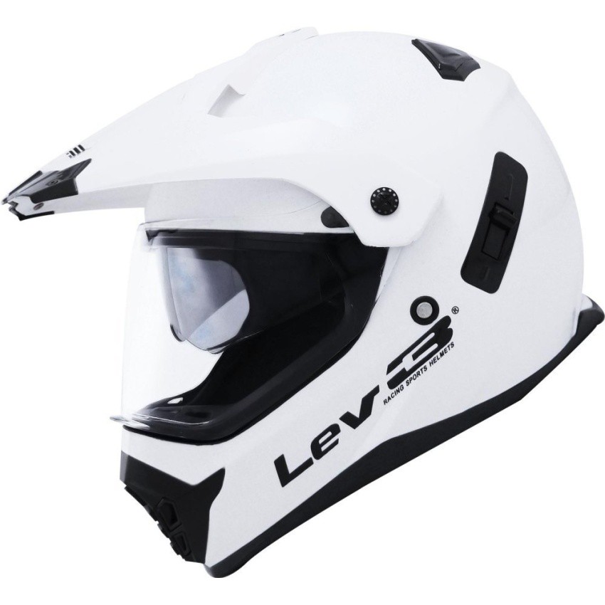 Lev3® DualSport Motard BJ-8910 Plain Helmet (White) | Shopee Philippines