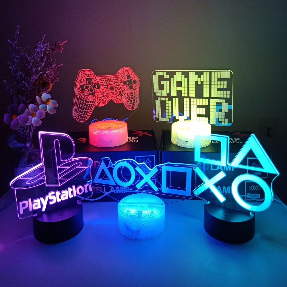 3D led lamp room decor icon light lampu tidur Playstation Gaming Room