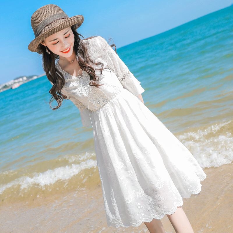 white linen party dress