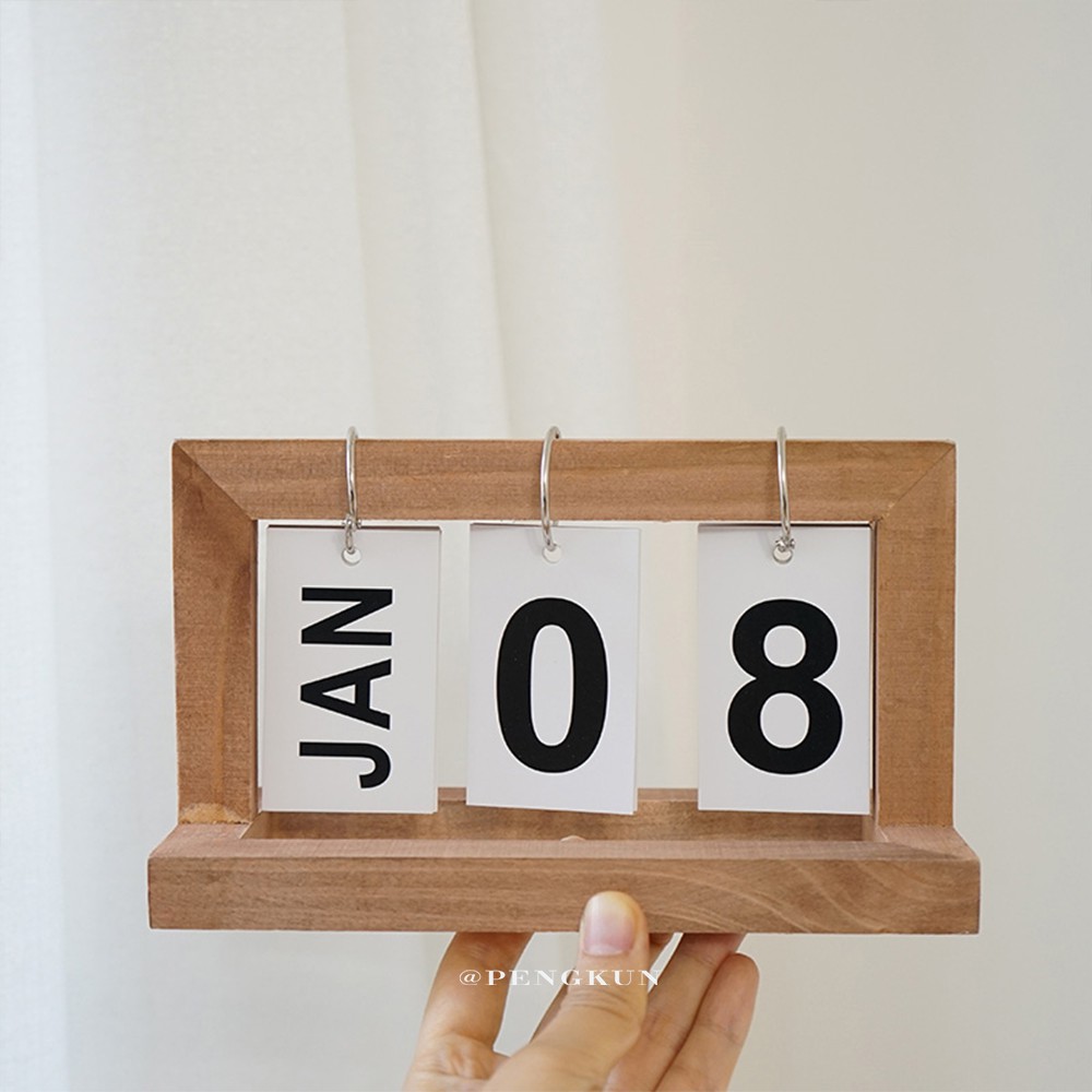 IKEA style simple wooden desk calendar office calendar Nordic creative