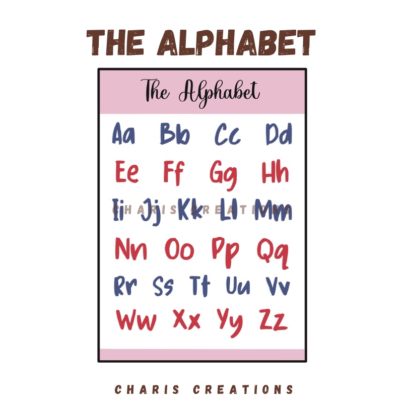 Kids Learning Wall Charts Set A4/A5 (Alphabet/Numbers/Colors/Shapes