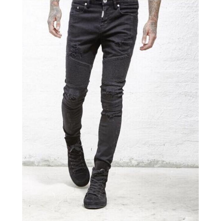 mens black skinny biker jeans