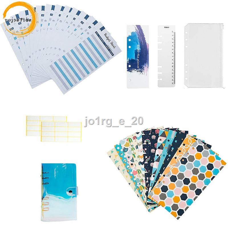 A6 Binder Cover and 12 Clear Envelopes, Budget Binder with Cash