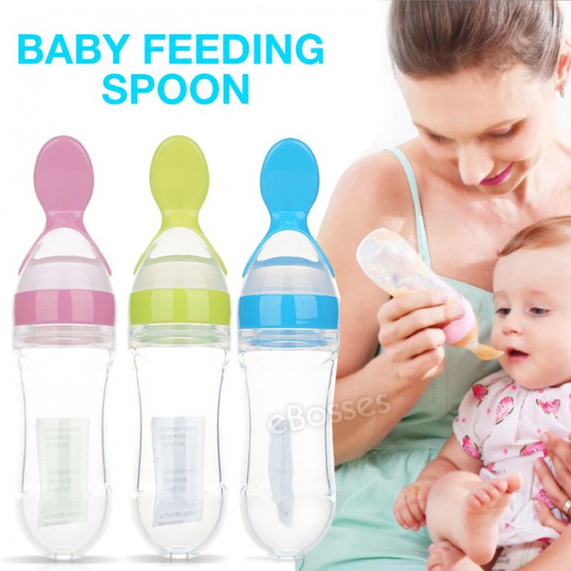 Silicone Baby Squeeze Spoon Food Feeder Bottle Shopee Philippines