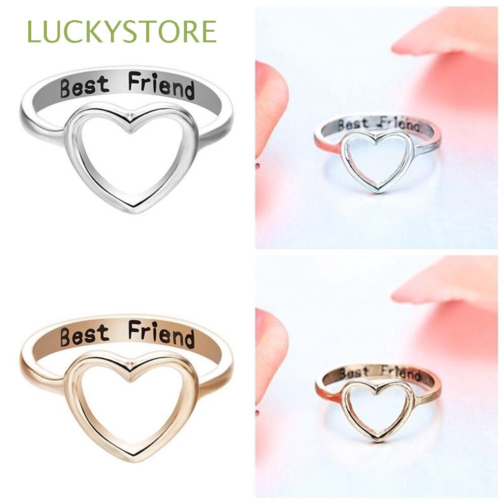 Best Friends Heart Finger Ring Knuckle Ring Friend Love Jewelry Gifts Unisex VE
