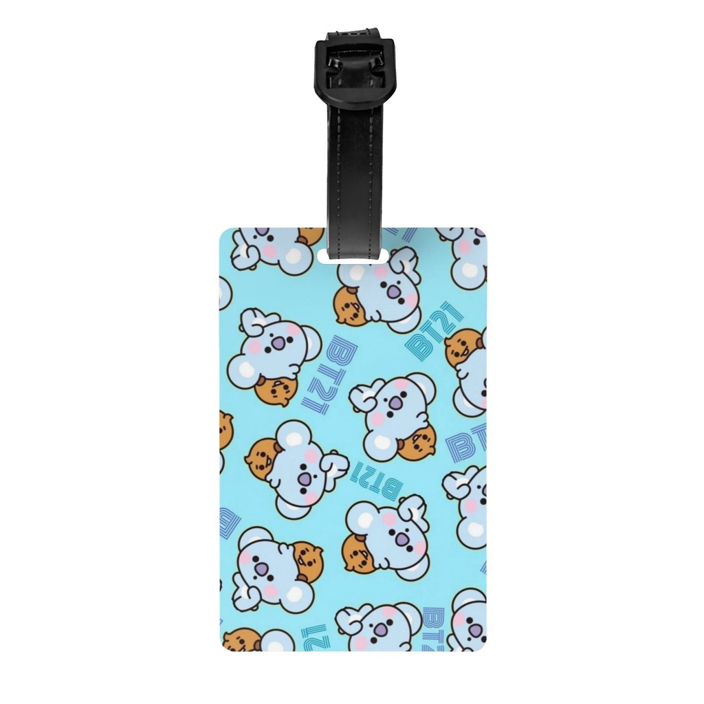 BT21 KOYA Cartoon Pvc Rubber Soft Luggage Tag Adjustable for Travel Bag ...