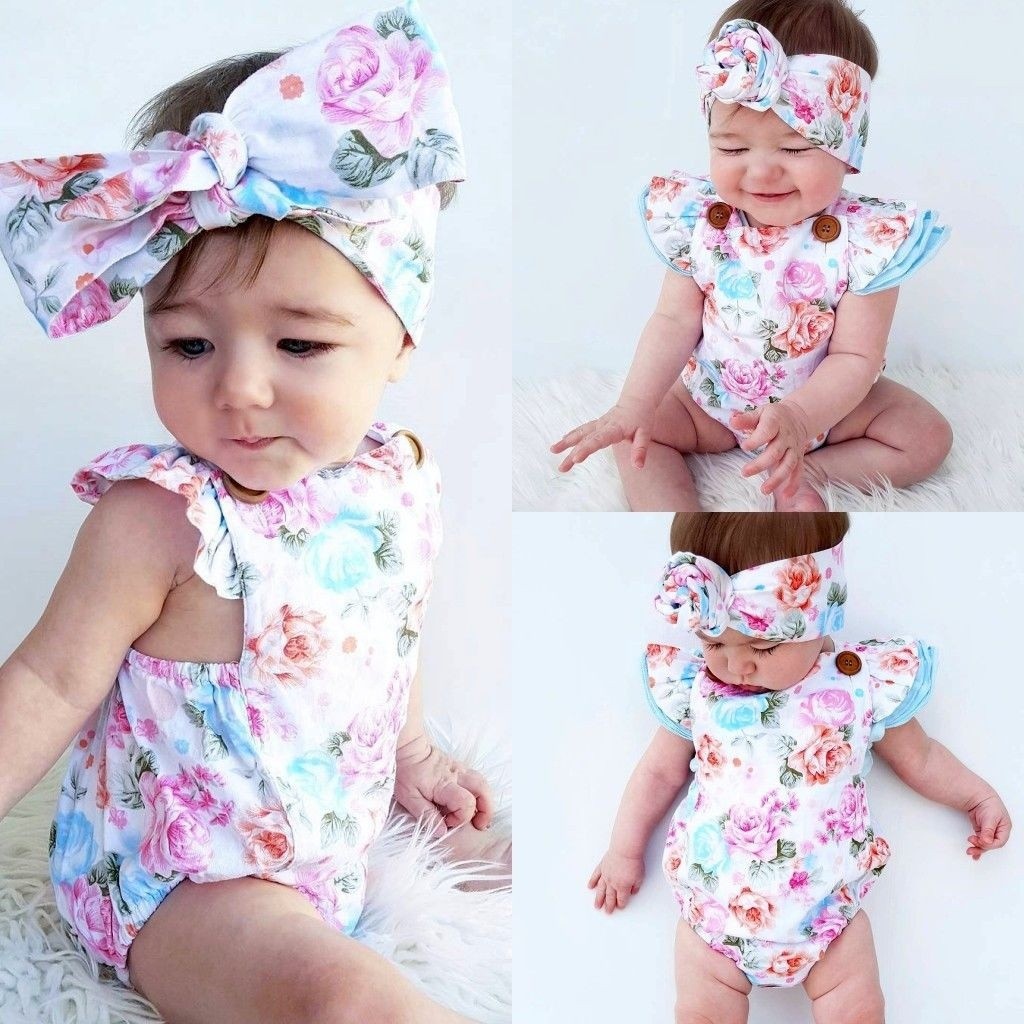 floral romper baby