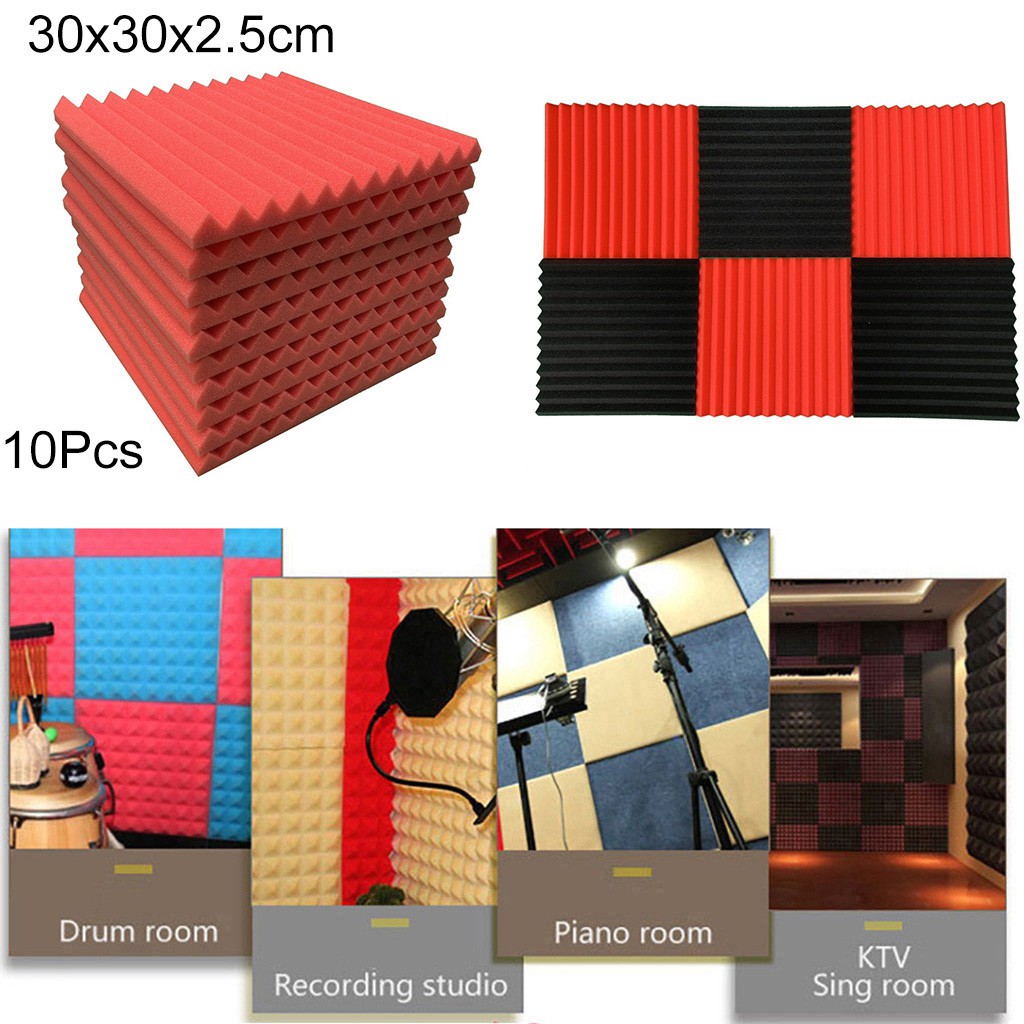 Blue 5pcs Soundproof Sponge Wall Sticker Sound Insulation