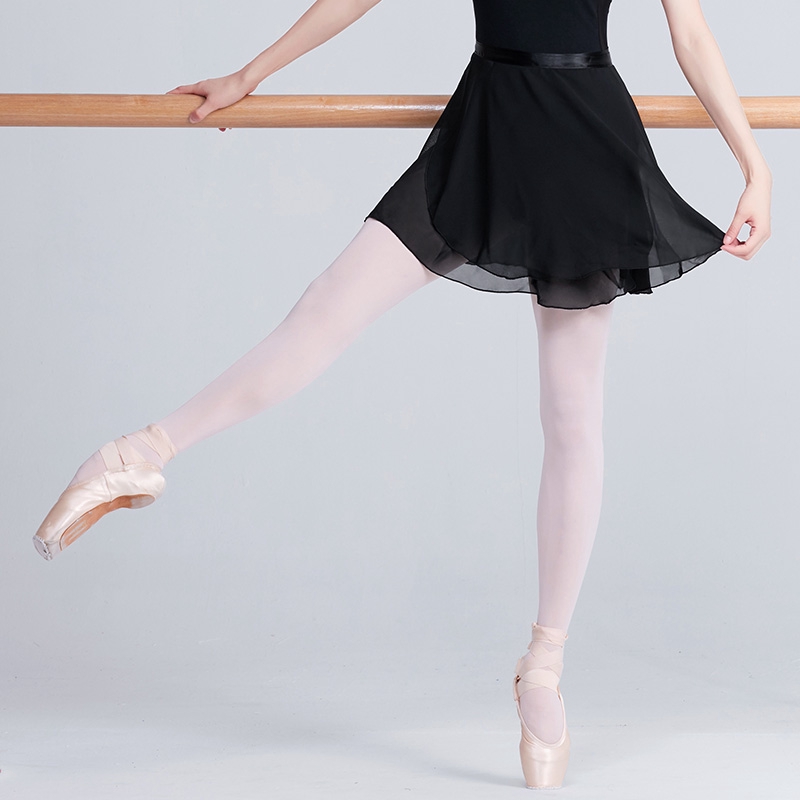 zdhoor Woman Adult Ballet Dance Chiffon Wrap Skirt Scarf Gymnastic Leotard Dancewear with Waist Tie 