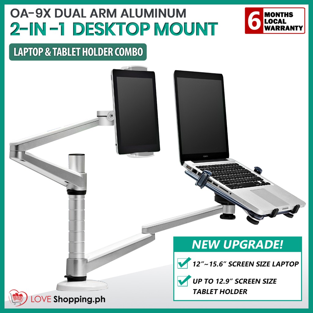 OA9X Dual FlexiArm Aluminum Laptop and Desk Mount Laptop Stand and