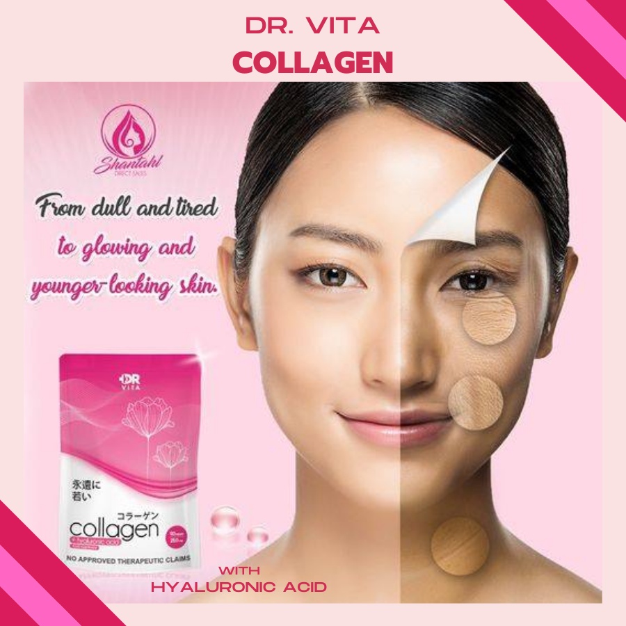Dr. Vita Collagen + hyaluronic acid 90 Tablets Original FDA & HALAL