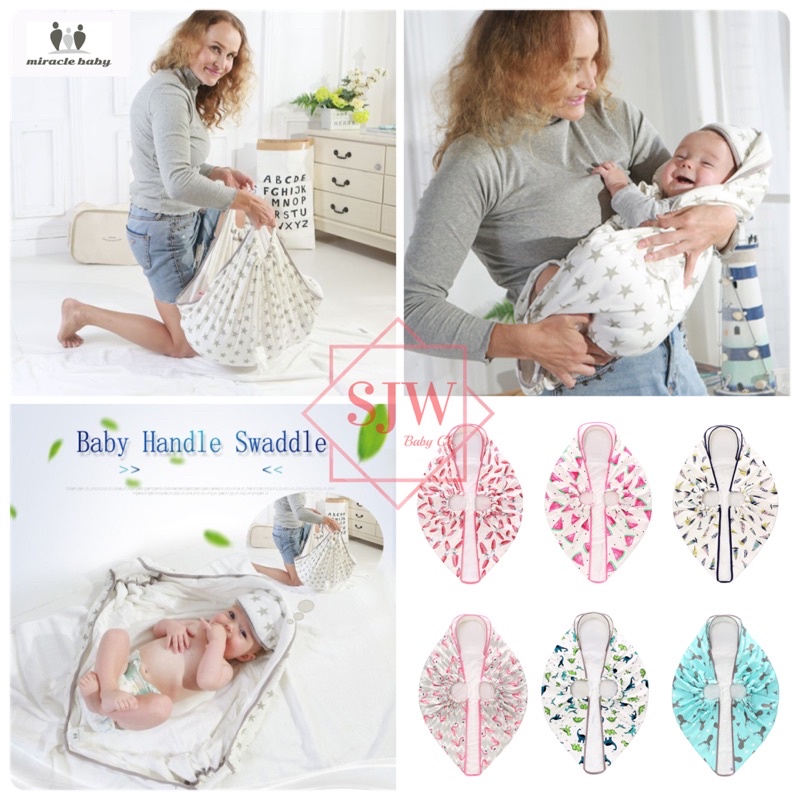 Miracle Baby Newborn Baby Swaddle Blanket With Handle Shopee Philippines