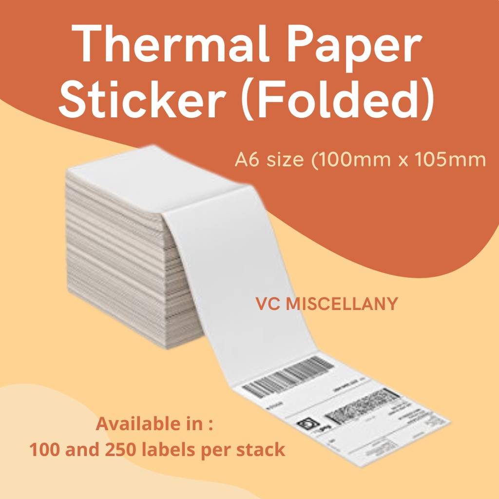 Waybill Thermal Paper Sticker (Folded) Shopee Philippines