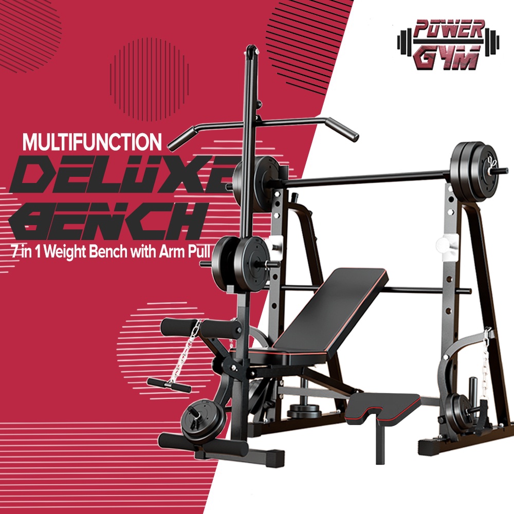 POWERGYM 7 In 1 Weightlifting Bed/Bench Press/Oblique PushUp/Oblique