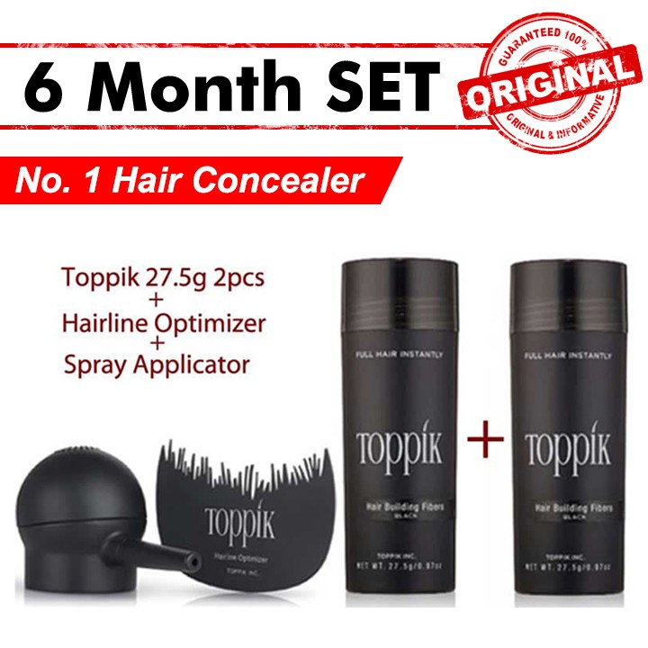Toppik Hair Fiber Hair Loss Concealer 6 Months Set Thick Hair