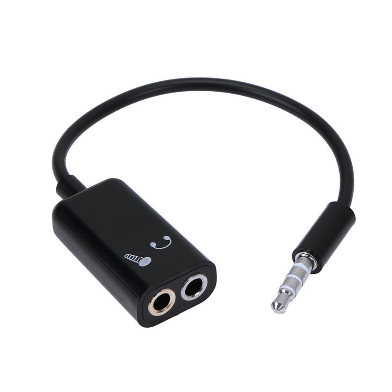 3.5mm Jack Audio Headset Earphone Mic Splitter Cable Adapter Shopee