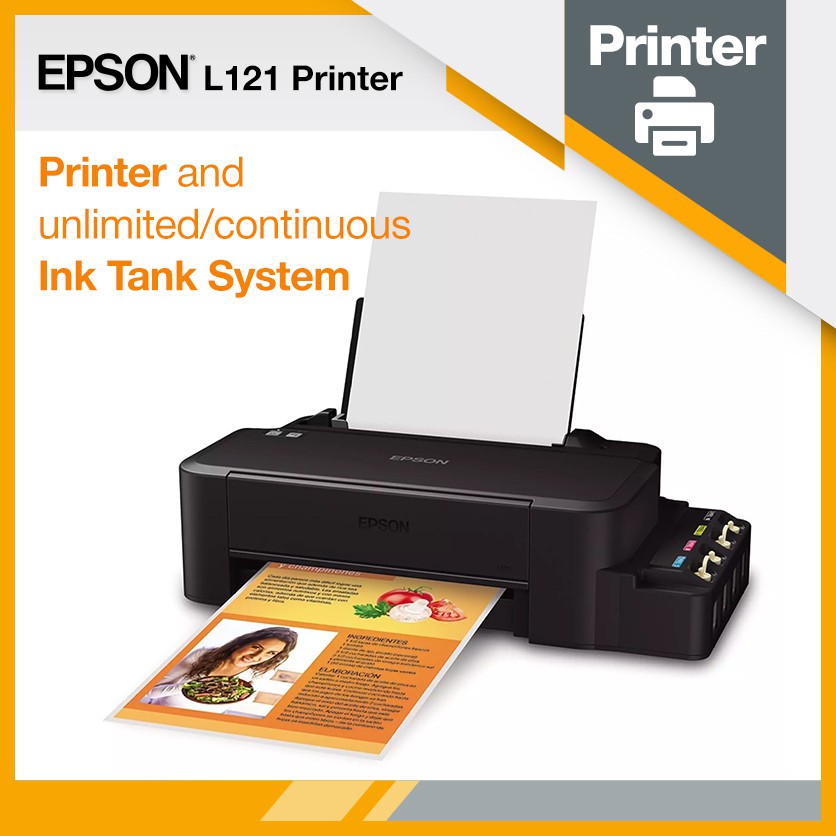 EPSON L121 Printer (Printer and unlimited/continuous Ink Tank System