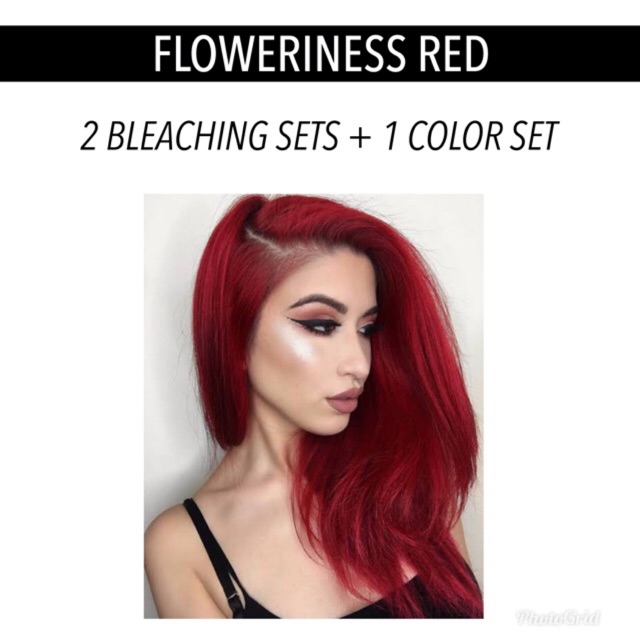 Rose Red Hair Color With Bleaching Set Shopee Philippines