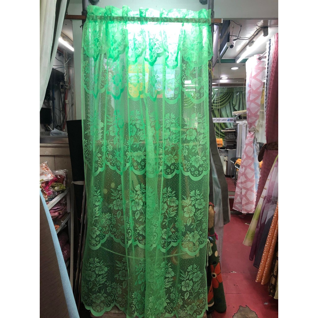 lace curtain window single panel 60x75 inches scallop lace (non ring