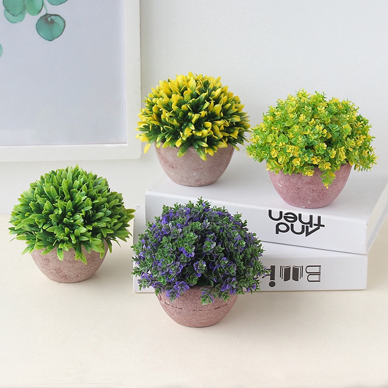 Artificial Fake Plastic Potted Plant Mini Pine Home Office Desk Decoration Shopee Philippines