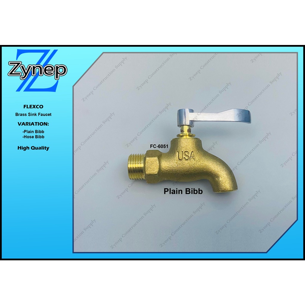 FLEXCO Brass Sink Faucet (Hose Bibb , Plain Bibb) Shopee Philippines