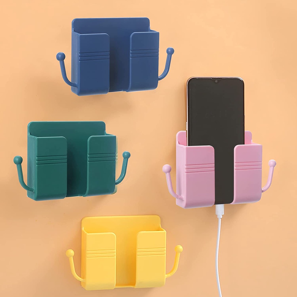 Wall Mount Phone Holder SelfAdhesive Wall Beside Organizer Remote Control Phone Bracket