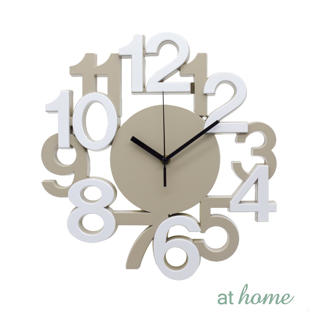 At Home Stylish Silent Wall Clock Embossed Numbers Easy Read Analog Home