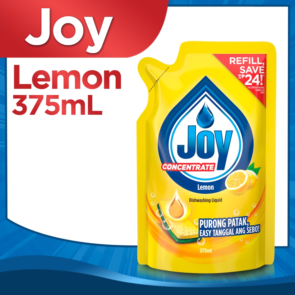 Joy Lemon Dishwashing Liquid Refill (375mL) Shopee Philippines
