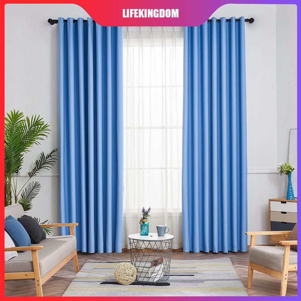 Pure Color Home Blackout Curtain Study Window Drapes Curtain Life