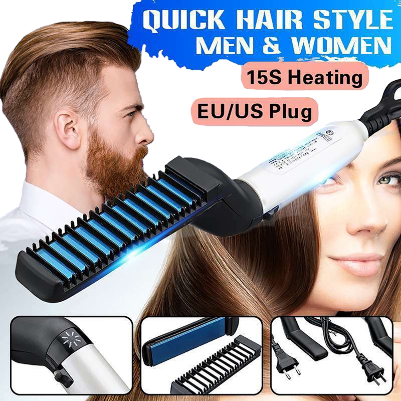 Quick Beard Straightener Comb Curly Hair Curler Men Shopee