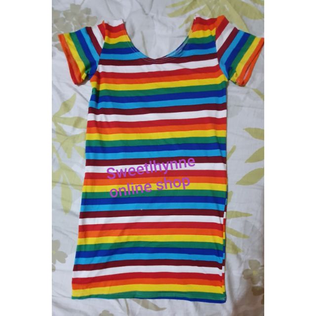 rainbow t shirt dress