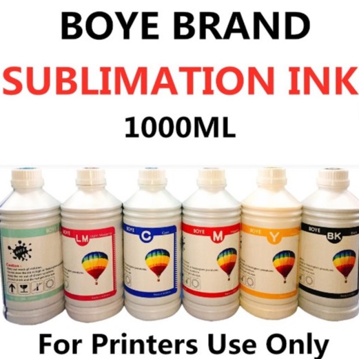 Boye Sublimation Ink 1000ml (Cyan/Magenta/Yellow/Black/Light Cyan/Light ...