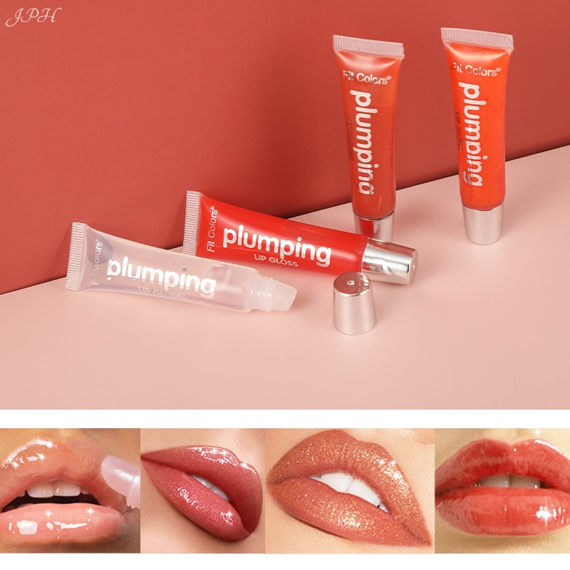 Long Lasting Lip Plumper Liquid Lipstick Moisturizing Jelly Lip Glaze Shiny Sweet Red Dyeing Lip