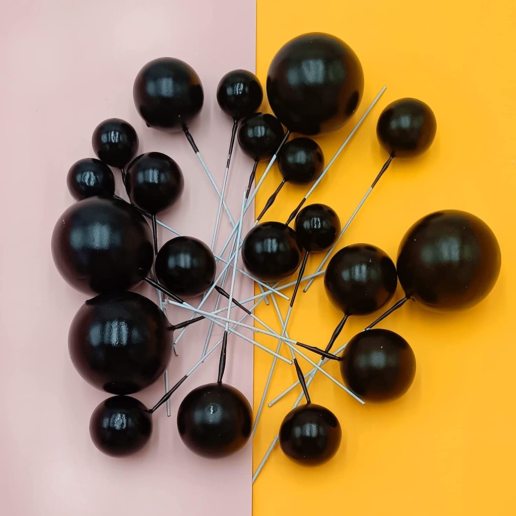 10pcs Multi-colored Cake Topper Foam Ball Birthday Cake Decoration INS Macaron Color Baking Tools Ornament Accessories