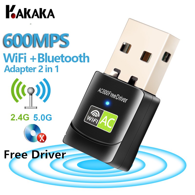 Wireless WiFi Bluetooth in 1 adapter wifi dongle 600Mbps USB WiFi Adapter Receiver 2.4G Bluetooth | Shopee Philippines