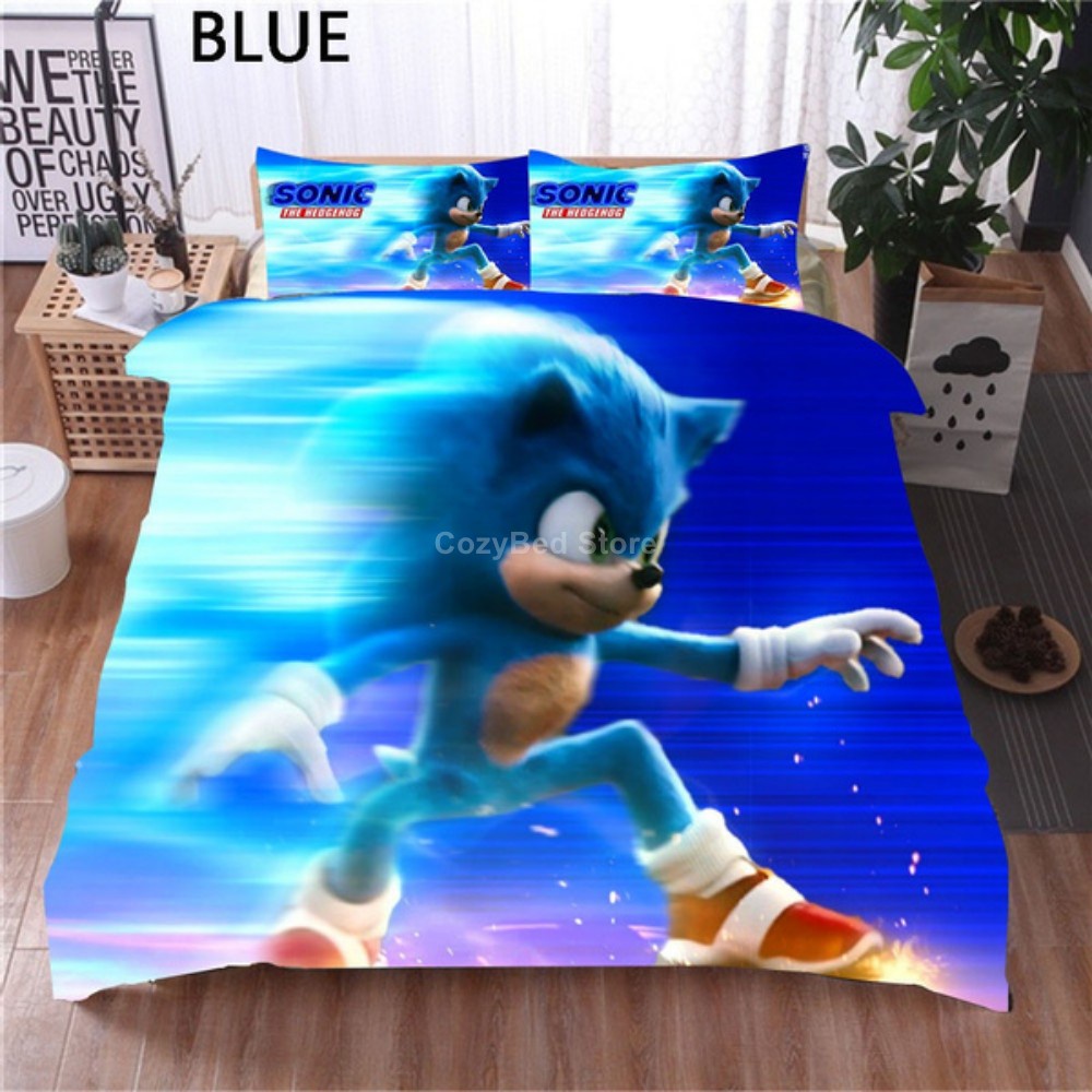 Y6ZZ Kids Blue Cartoon Bedding Set Game Figure Boy Duvet Cover Sets