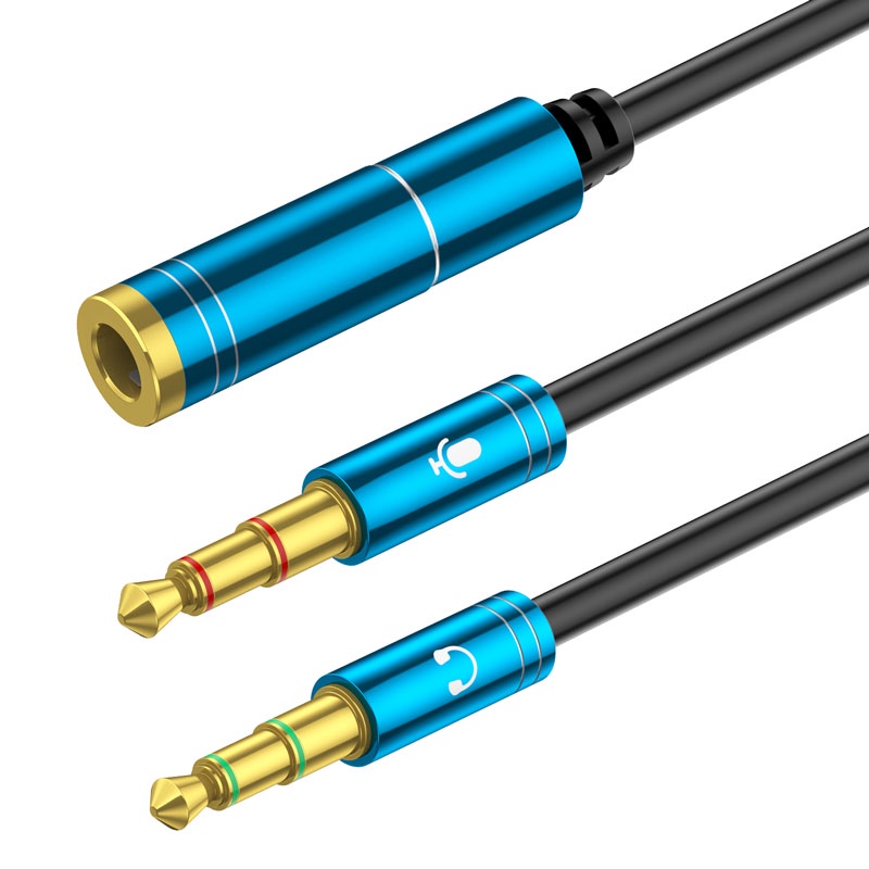 ENVEL Headset Splitter For Computer 3.5mm Female To 2 Dual 3.5mm Male