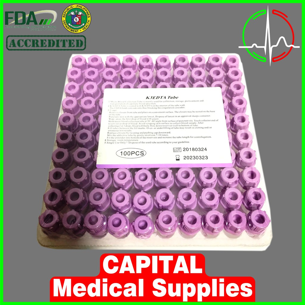 iShield Vacuum Blood Collection Tube, EDTA Microtainer 0.5 ml Shopee