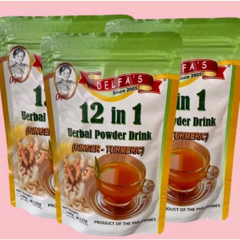 DELFA'S 12 in 1 (GingerTurmeric) Herbal Powder Drink/ 120g & 350g