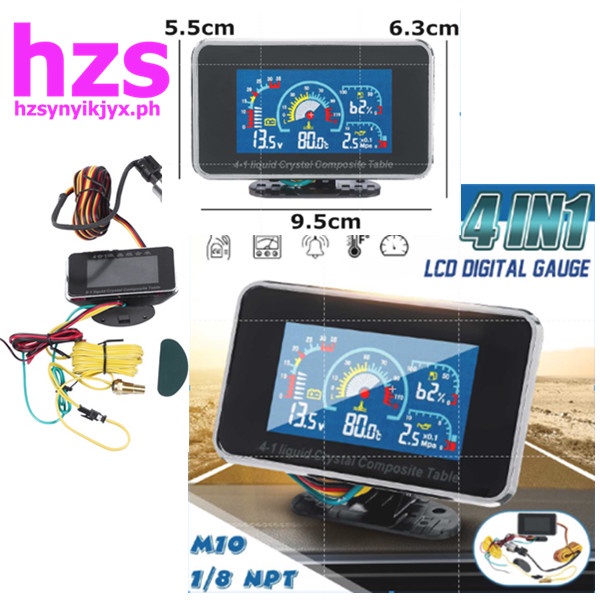 2-in-1 LCD Digital Water Temperature & Oil Pressure Gauge – Universal 12V/24V Car Truck