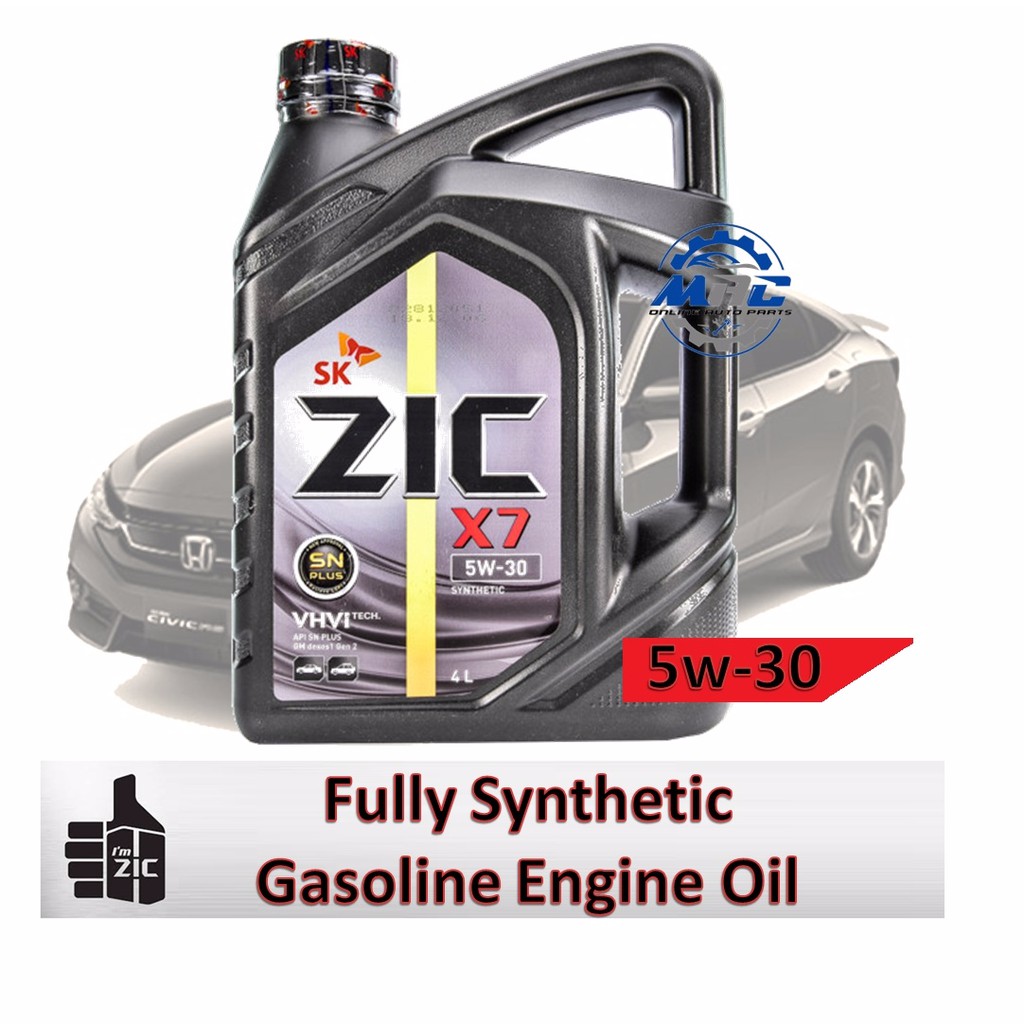 Zic x7 5w30 Fully synthetic 4 Liters Gasoline Engine oil Car Automotive