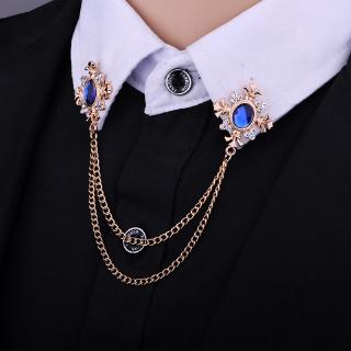 EFAN Europe And America Rhinestone Cross Collar Chain Men's Brooch Ladies Shirt Accessories Personalized