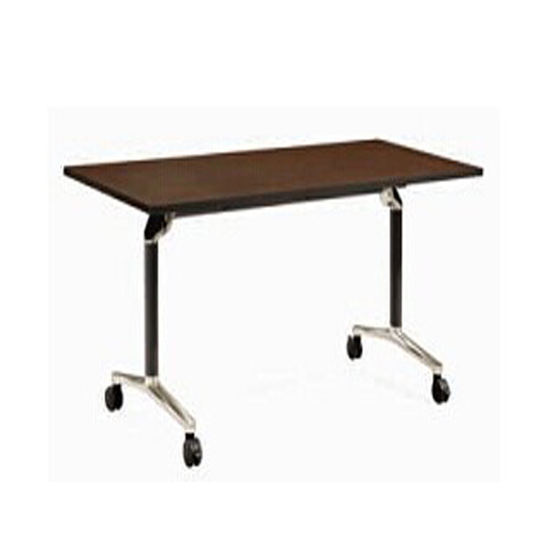 Electroplating Folding Table Office Furniture with Wood Grain Desktop